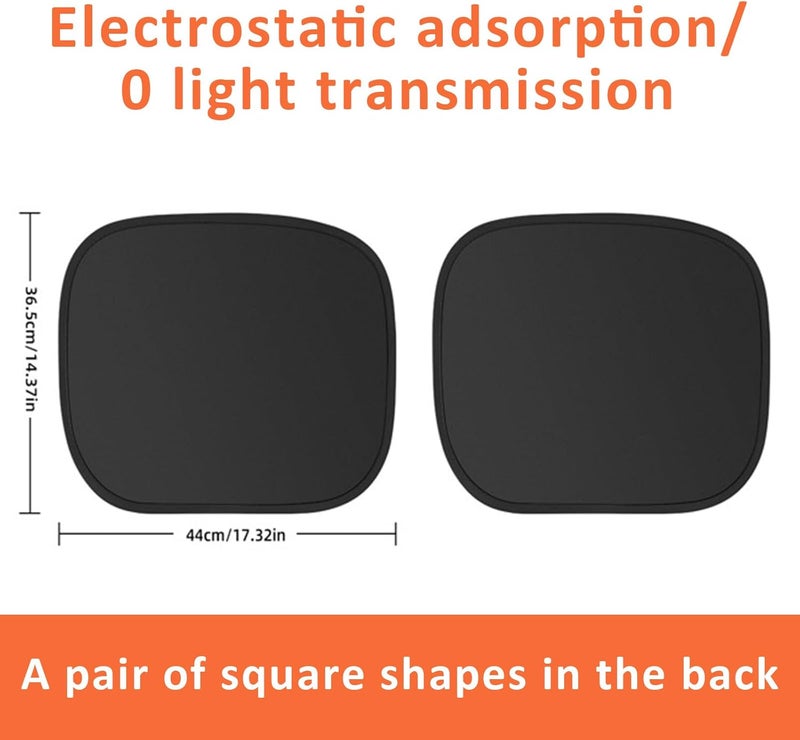 coldchill Electrostatic Adsorption Car Window Shades, 4-Pack Privacy Curtains, Sun Shades for Baby, 100% Light Blocking Sun Curtains for Car, Camping, Napping, Sleeping, Breastfeeding, Cloth Changing - Image 2